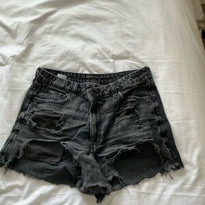 American Eagle Outfitters Ripped Black Jean Shorts